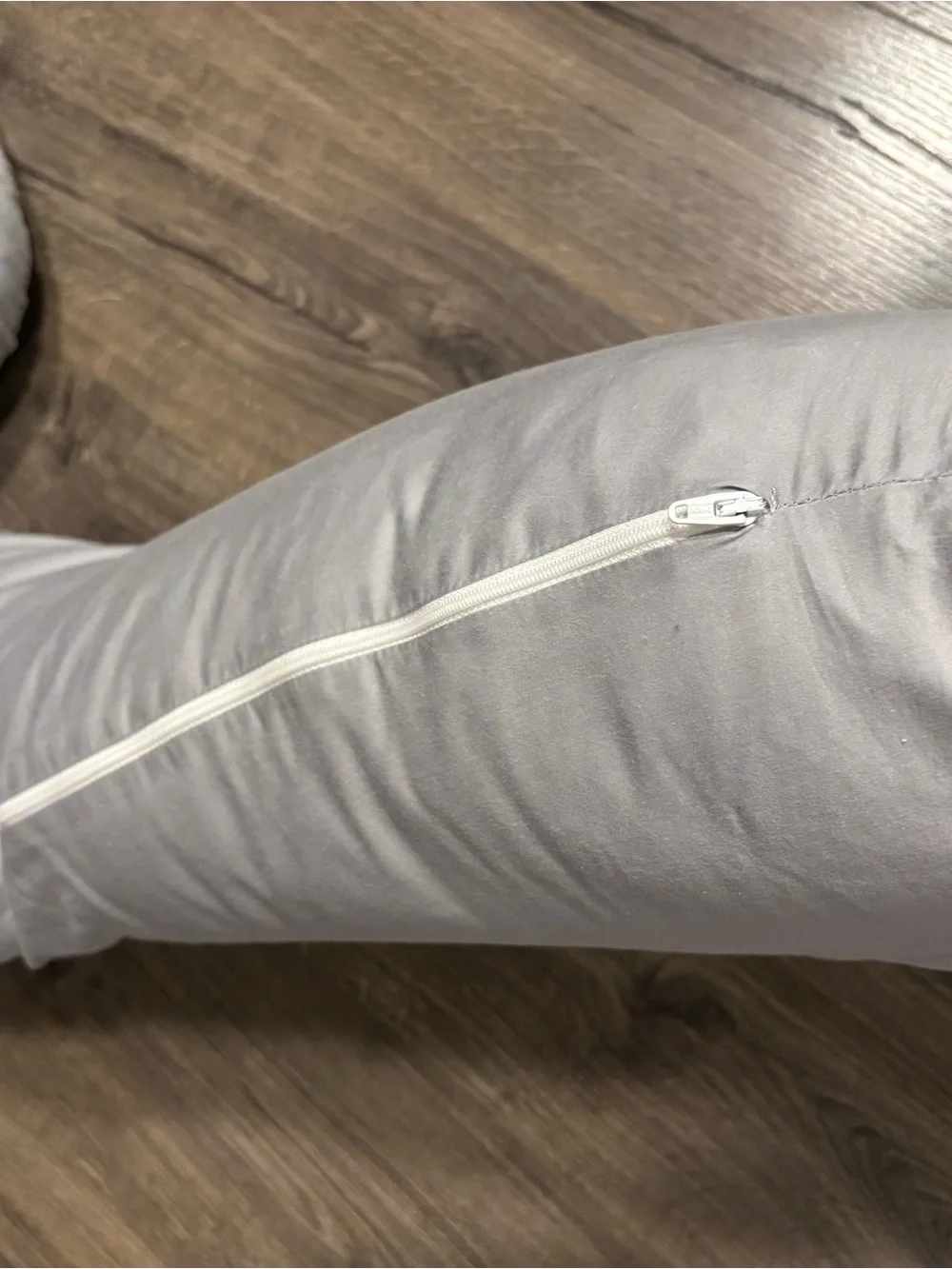 LeachCo Pregnancy Pillow C-Shaped Body Pillow in Light Gray w/ Removable Cover
